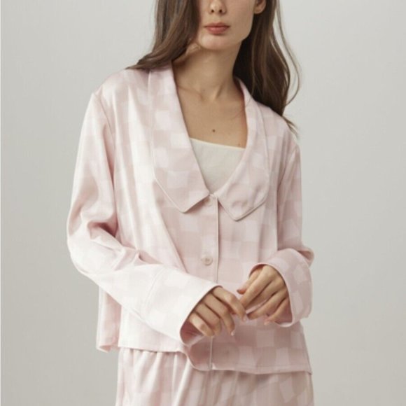 Statement Collar Cropped Pajama Set by Nap Loungewear size XS. B009 - Picture 3 of 5